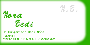 nora bedi business card
