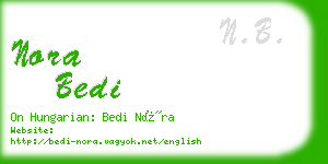 nora bedi business card